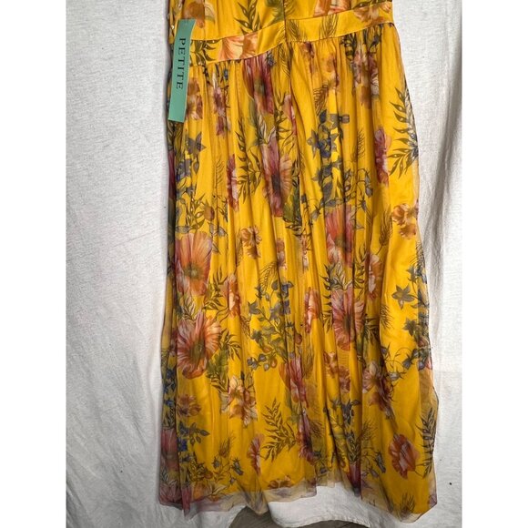 NWT Candalite Petite PXL Floral Yellow Halter Maxi Polyester Spring Summer Dress - Picture 8 of 16